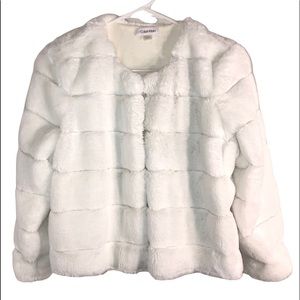Calvin Klein White Faux Fur Jacket
